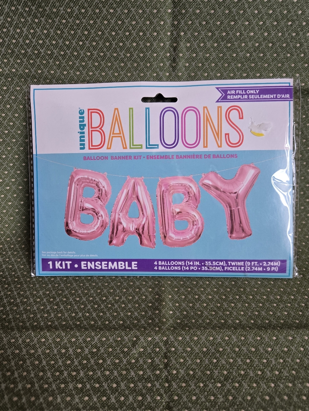 Pink 'BABY' Balloon Banner Kit